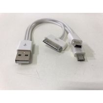 Cabo Usb 2.0 Triplo Carga Dados Para Samsung Iphone Motorola Lg Nokia Asus Blackberry Sony Xiaomi Ipod Ipad = V3 / V8 /
