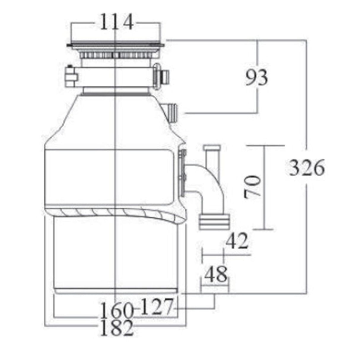 Triturador de Alimentos Franke 55 1/2HP 1 Litro 110V 13882