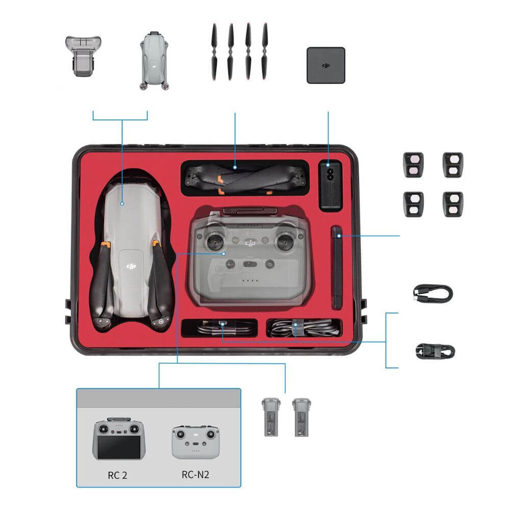 Case Maleta Estanque para DJI Air 3 e Controle DJI RC N2 / DJI RC 2- StartRC