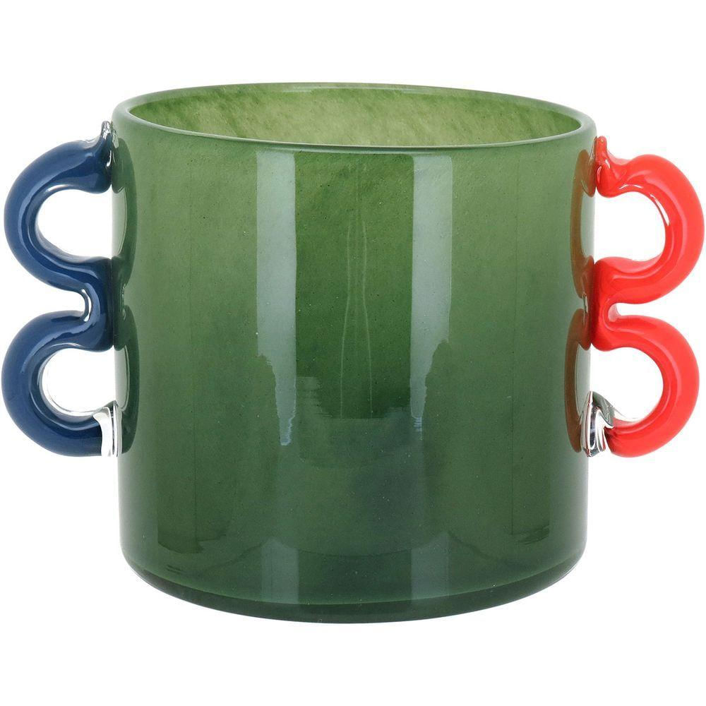 Vaso Decorativo Enfeite Casa Vidro 15x21x21cm Verde