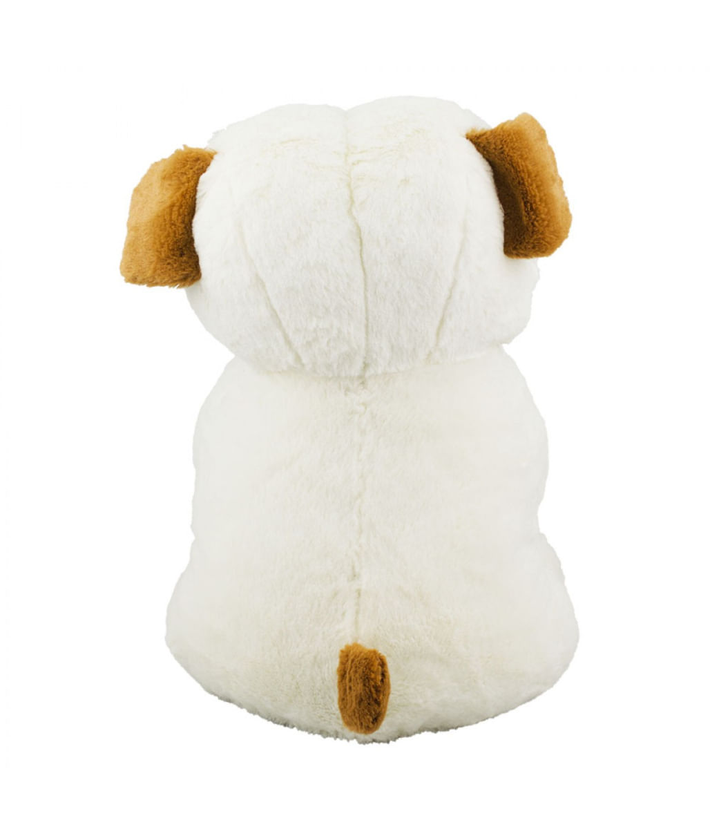 Cachorro Branco Sentado 22cm - Pelúcia - Tudo em Caixa