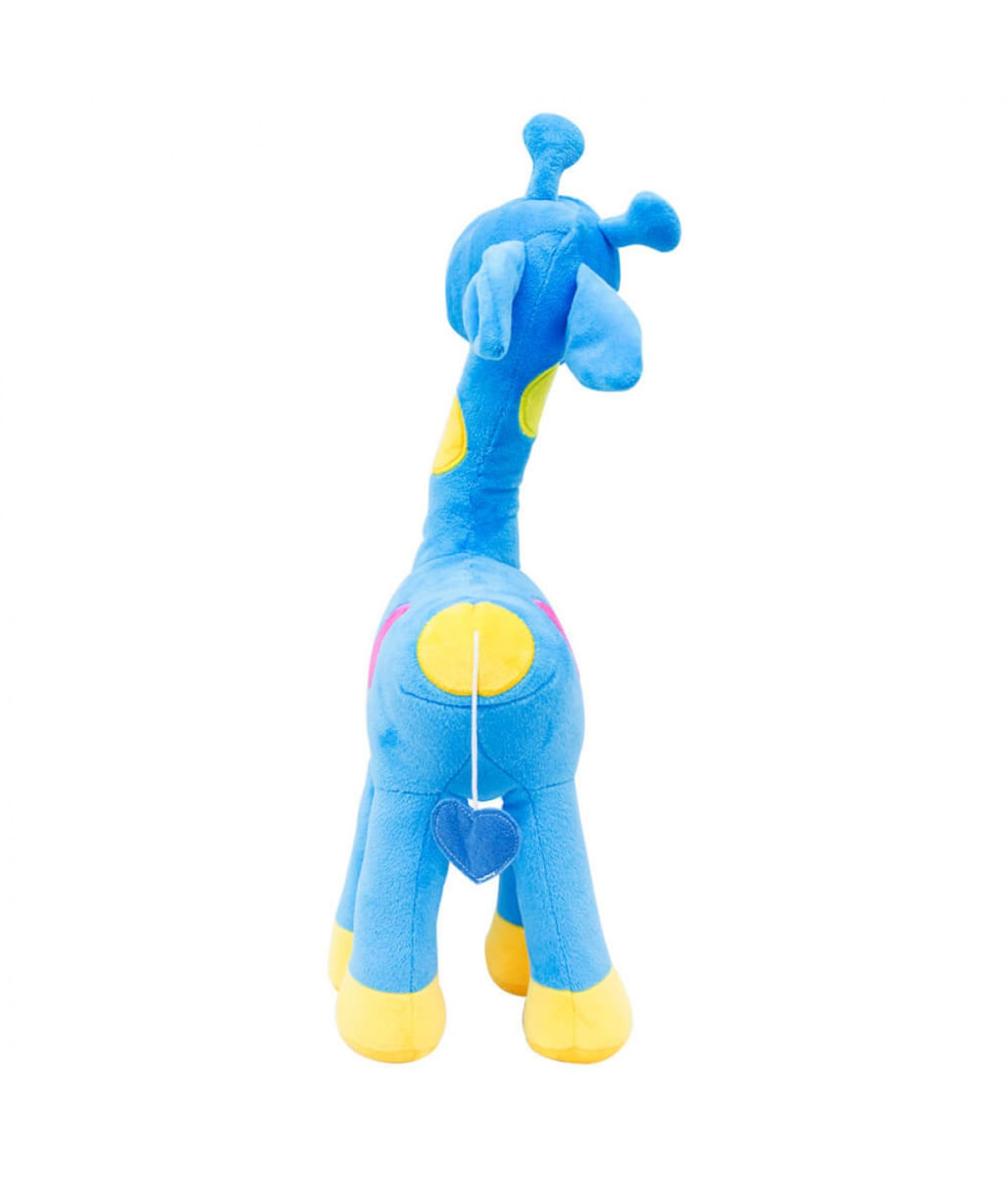 Girafa Azul Com Pintas Coloridas 45cm - Pelúcia - Tudo em Caixa