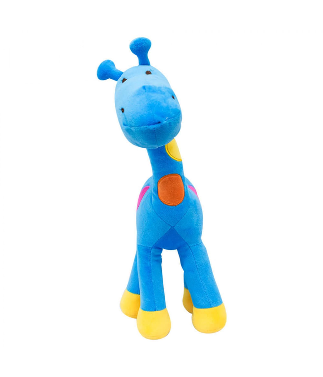 Girafa Azul Com Pintas Coloridas 45cm - Pelúcia - Tudo em Caixa