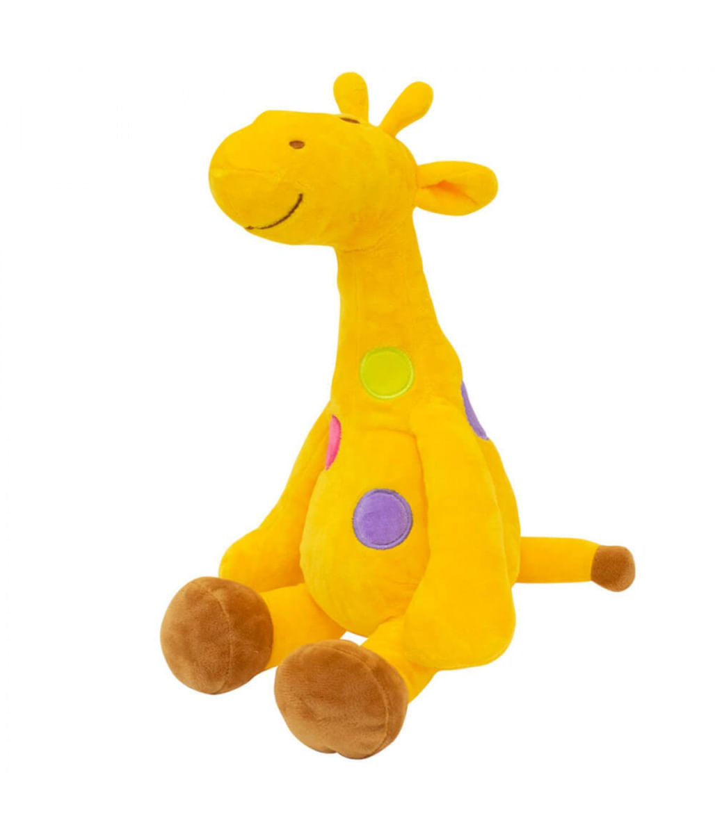 Girafa Amarela Pintas Coloridas 29cm - Pelúcia - Tudo em Caixa