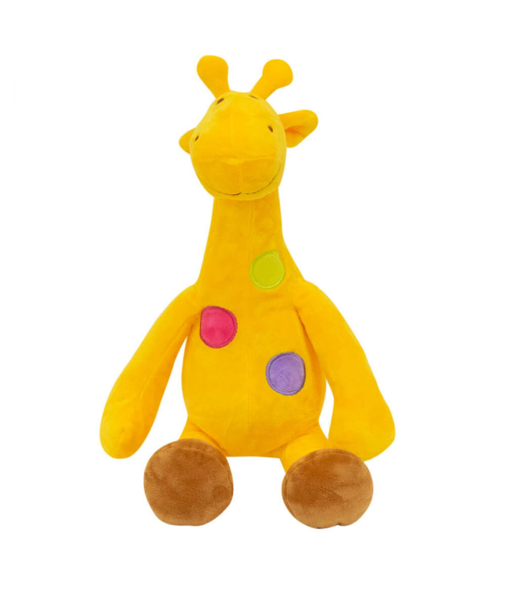 Girafa Amarela Pintas Coloridas 29cm - Pelúcia - Tudo em Caixa