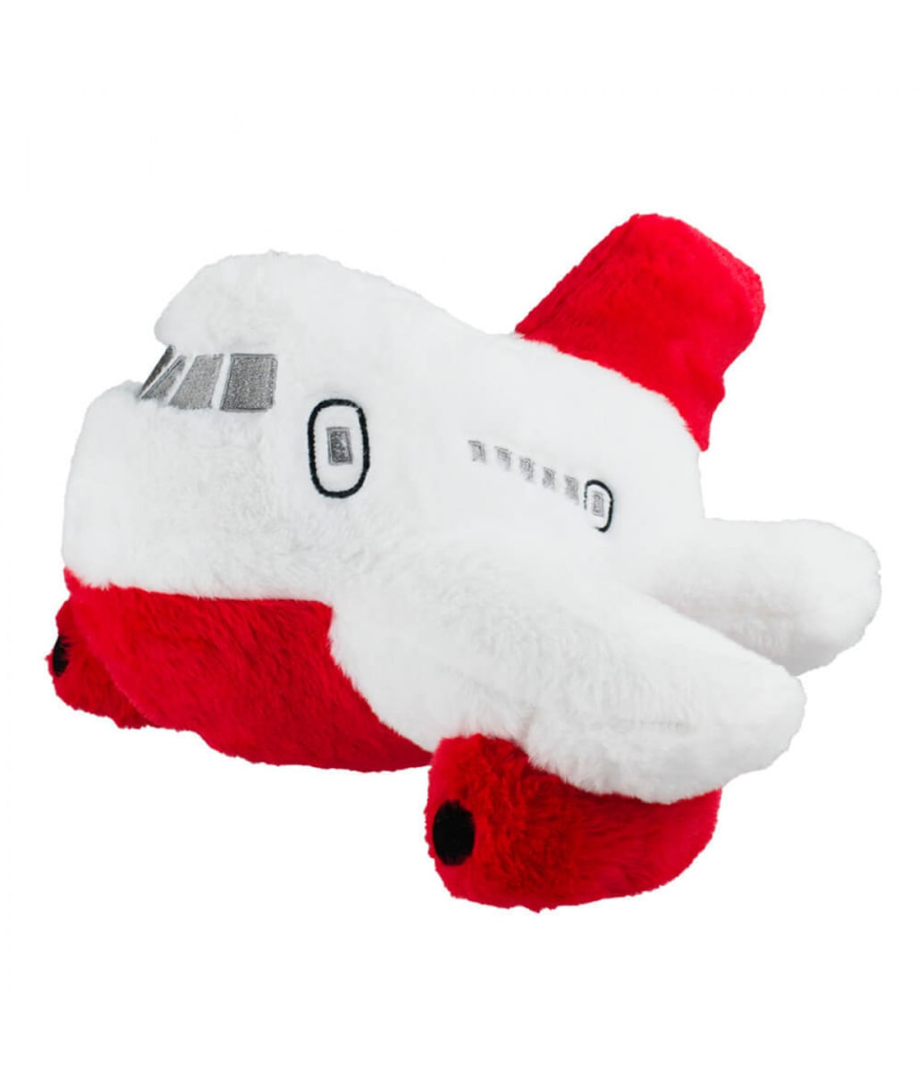 Avião Branco Vermelho 46cm - Pelúcia - Tudo em Caixa