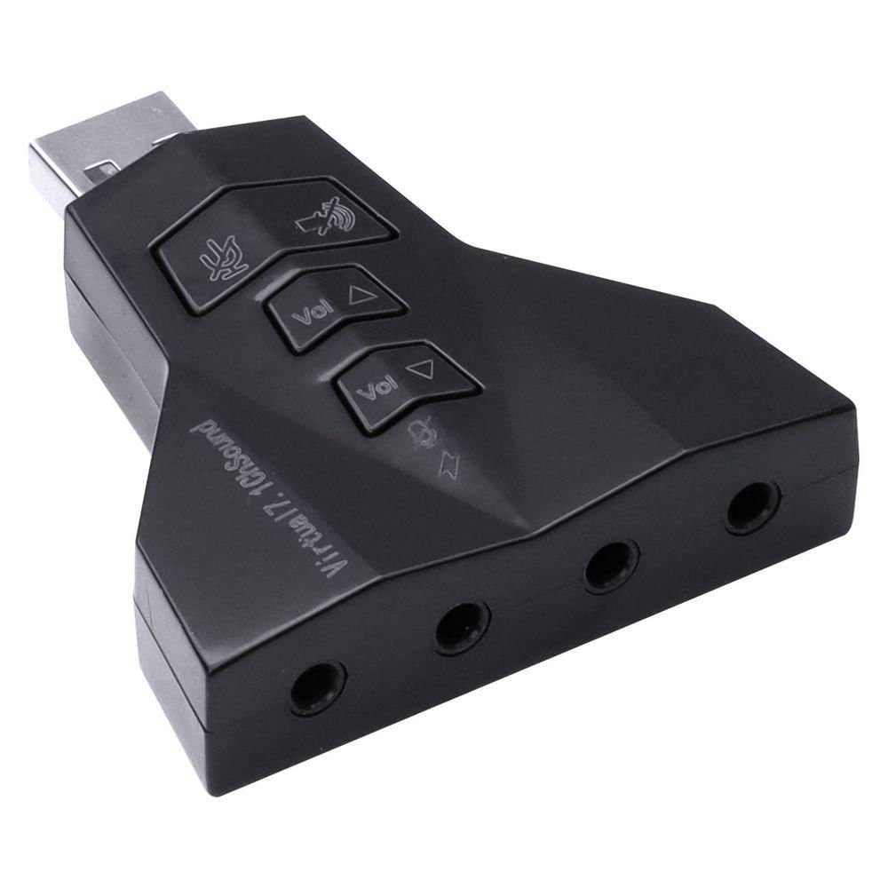 Adaptador Placa De Som Usb 4 Portas P2 - Compativel Com Ps3 - A4pusbm