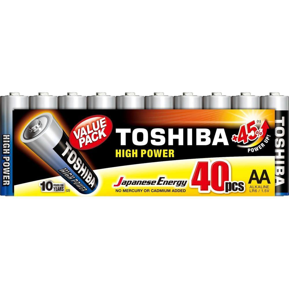 Pilha Alcalina Aa 1,5v Lr6gcp (c-40 Pilhas) Toshiba