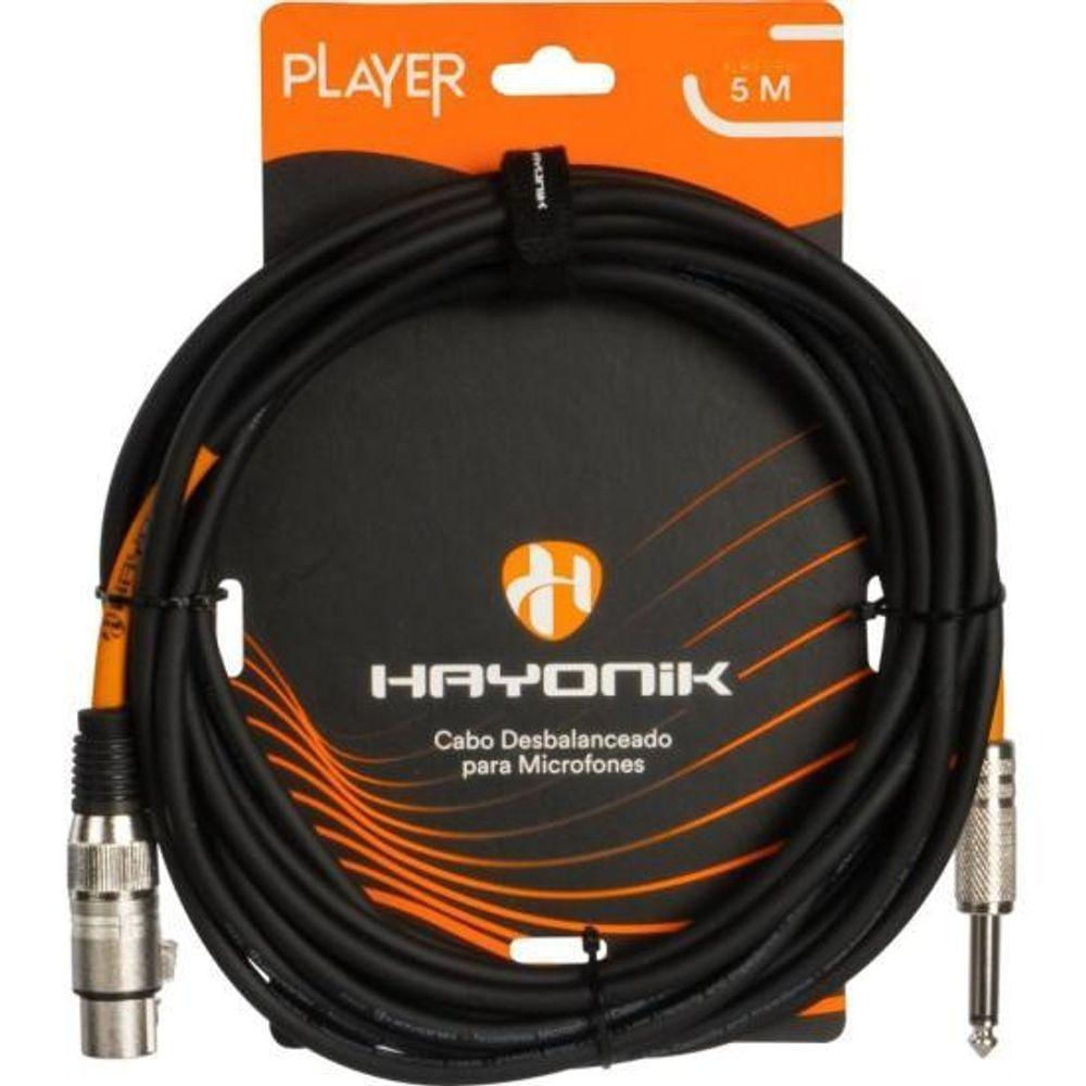 Cabo Para Microfone Player Xlr(f) X P10 5m Preto Hayonik [f003]