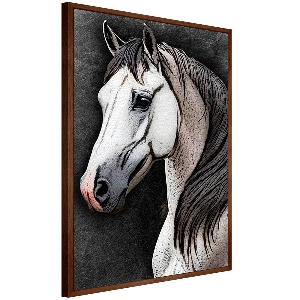 Quadro Decorativo Cavalo Sala Moldura Madeira Cx Alta 40x60