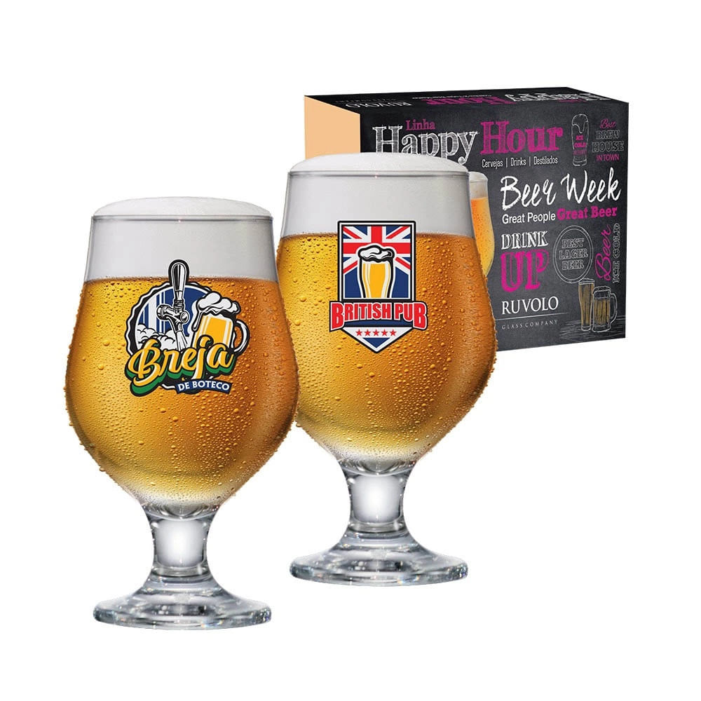 Jogo de Taças para Cerveja Ruvolo Beer Master 380ml 2 Peças