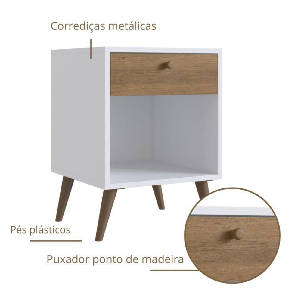 Mesa De Cabeceira Com Uma Gaveta 40cm