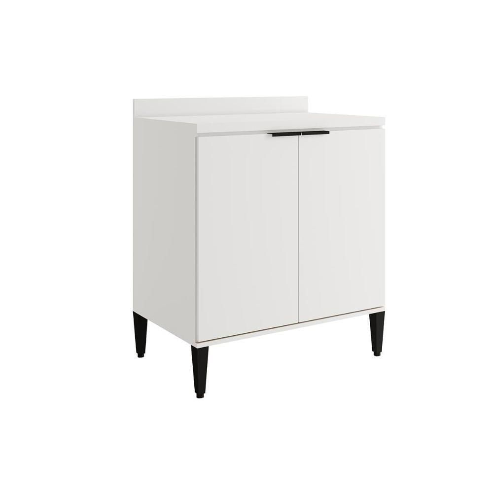 Balcão De Cozinha Alpha 2507 2 Portas C- Tampo 80cm Branco - Carraro