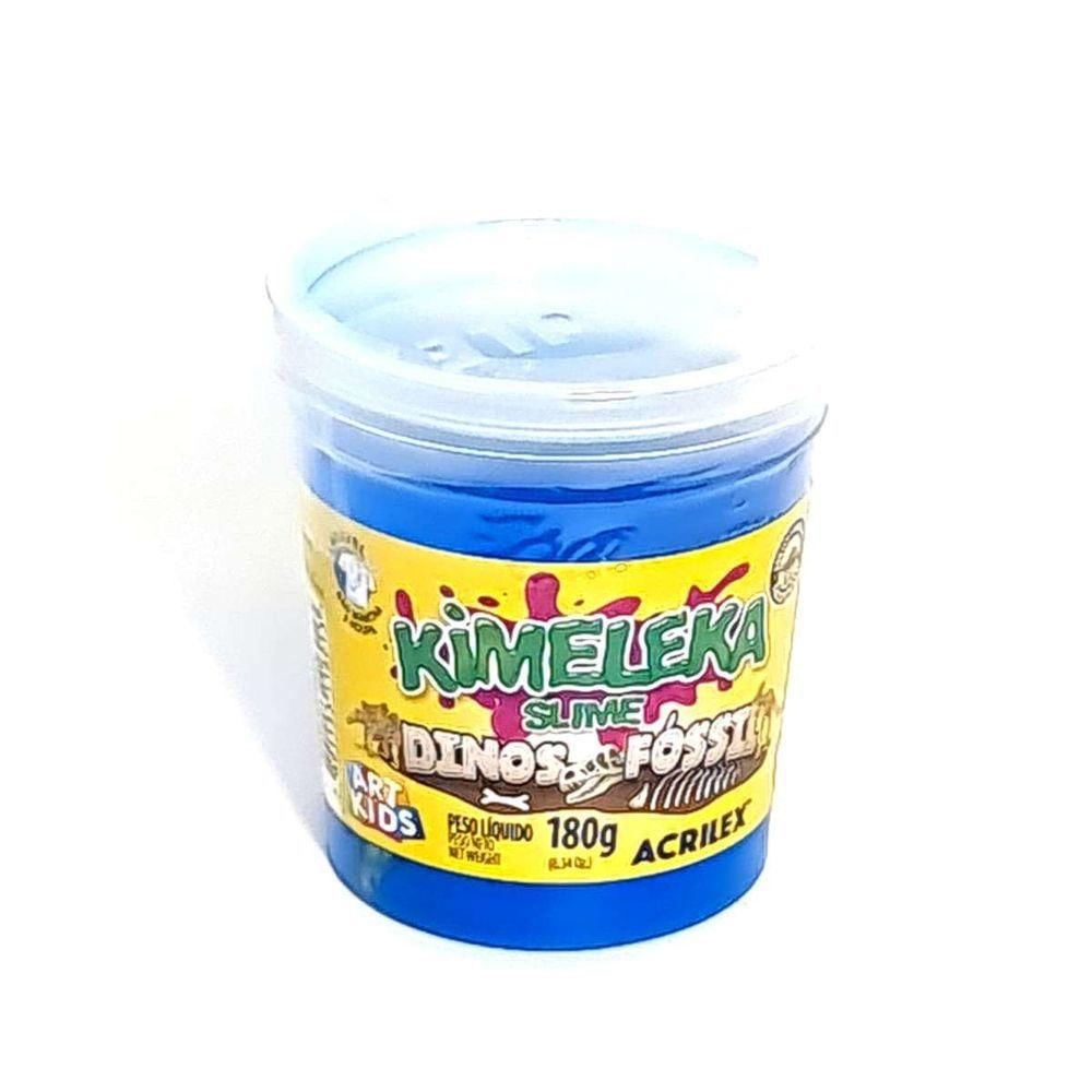 Slime Kimeleka Dinos Fóssil Pote Unidade 180g Azul