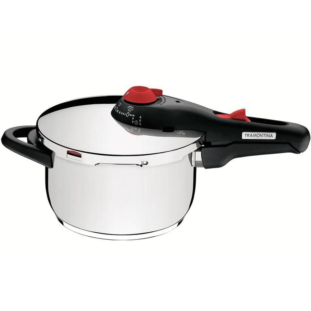 Panela De Pressão Solar Aço Inox Fundo Tripo 22cm 4,5l - Tramontina 62513/223