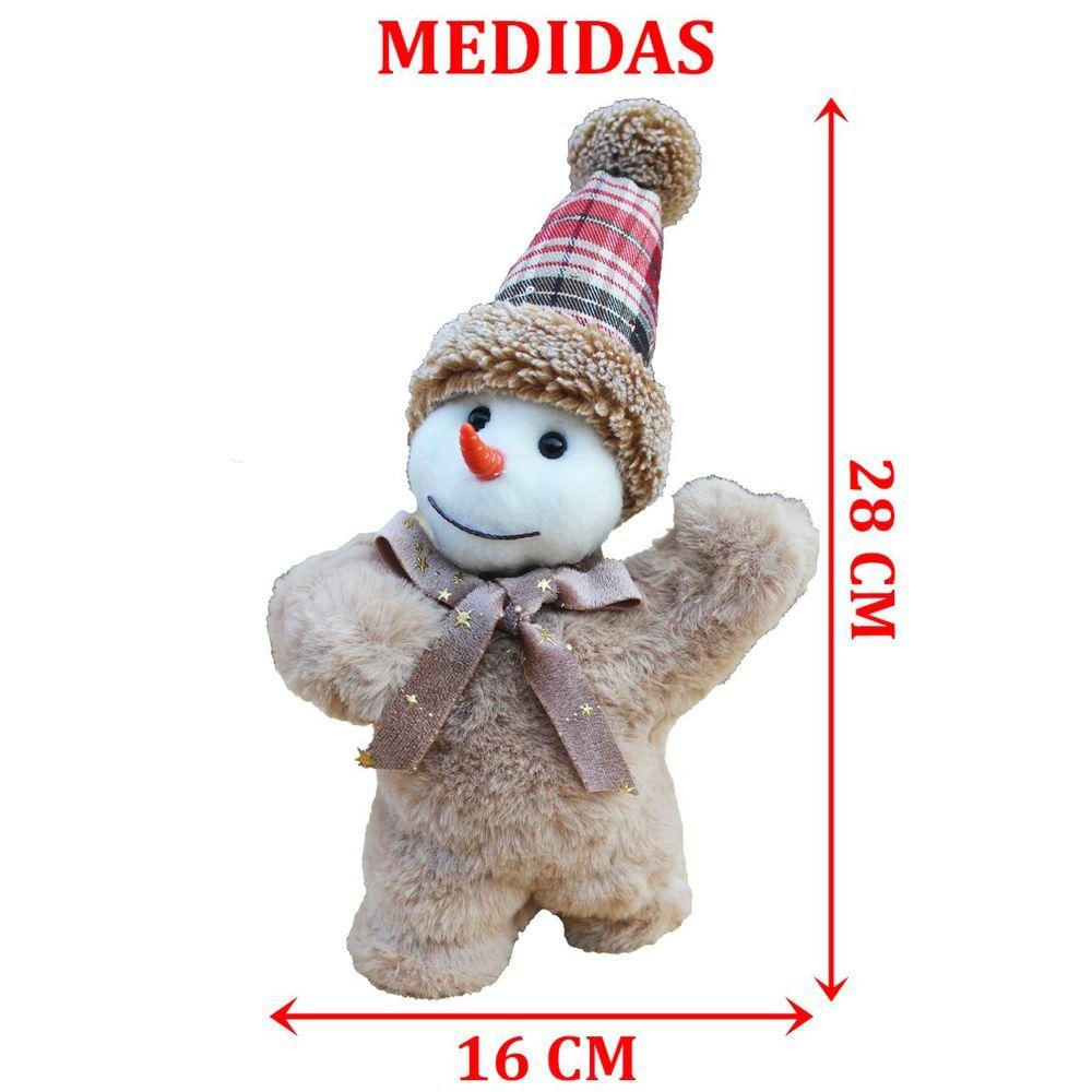 Enfeite Boneco De Neve Gorro Chapéu Decoração De Natal 28cm