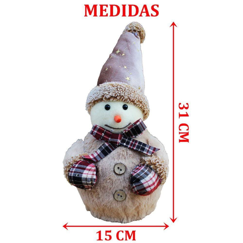 Enfeite Boneco De Neve Gorro Chapéu Decoração De Natal 31cm