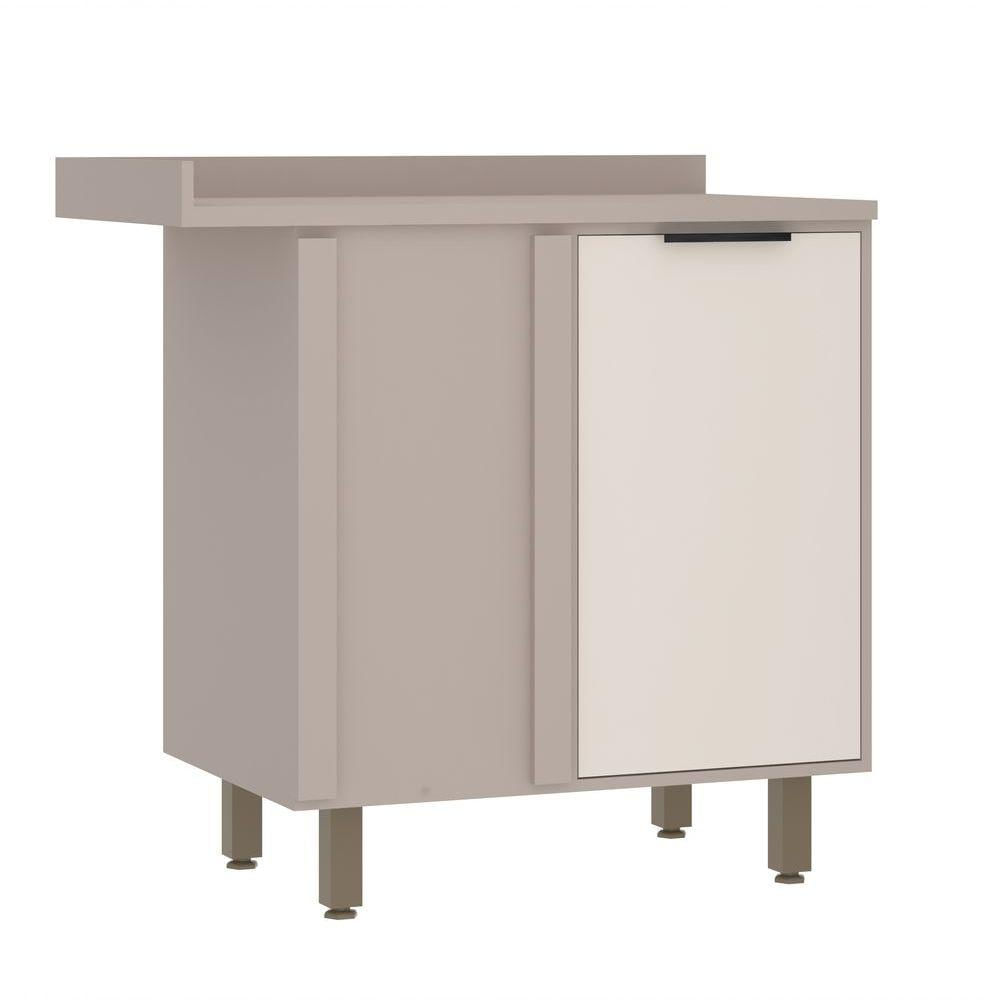 Balcão De Cozinha Com Tampo Canto Reto 95 Cm 1 Porta Aspen Luciane Móveis beige