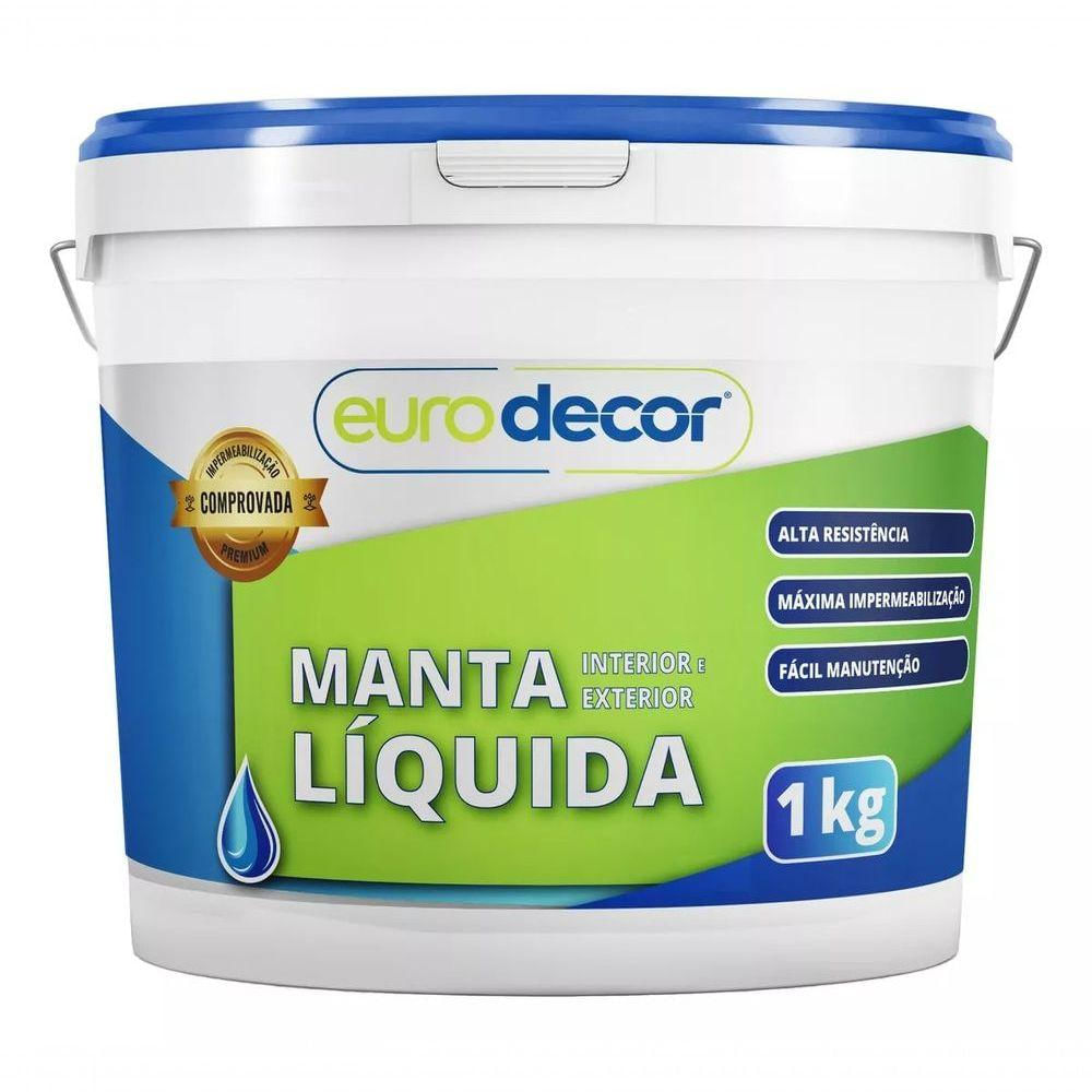 Manta Líquida - Cinza Crômio 1kg Contra Infiltração Trincas Fissuras Cores