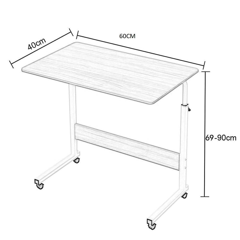 Mesa Para Computador Notebook Com Rodinhas Altura Ajustavel Multifuncional Jantar Cama Sala Marrom