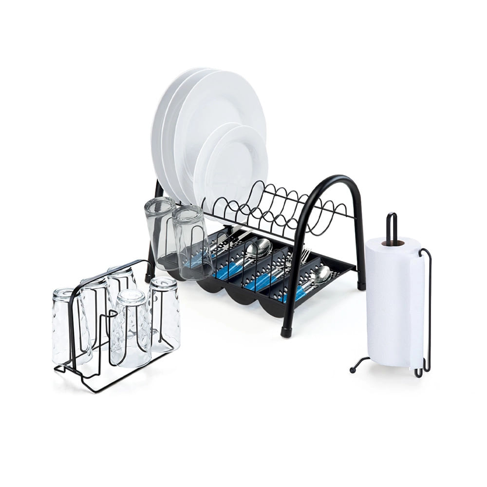 Kit Cozinha Arthi com 3 Peças Preto 9109