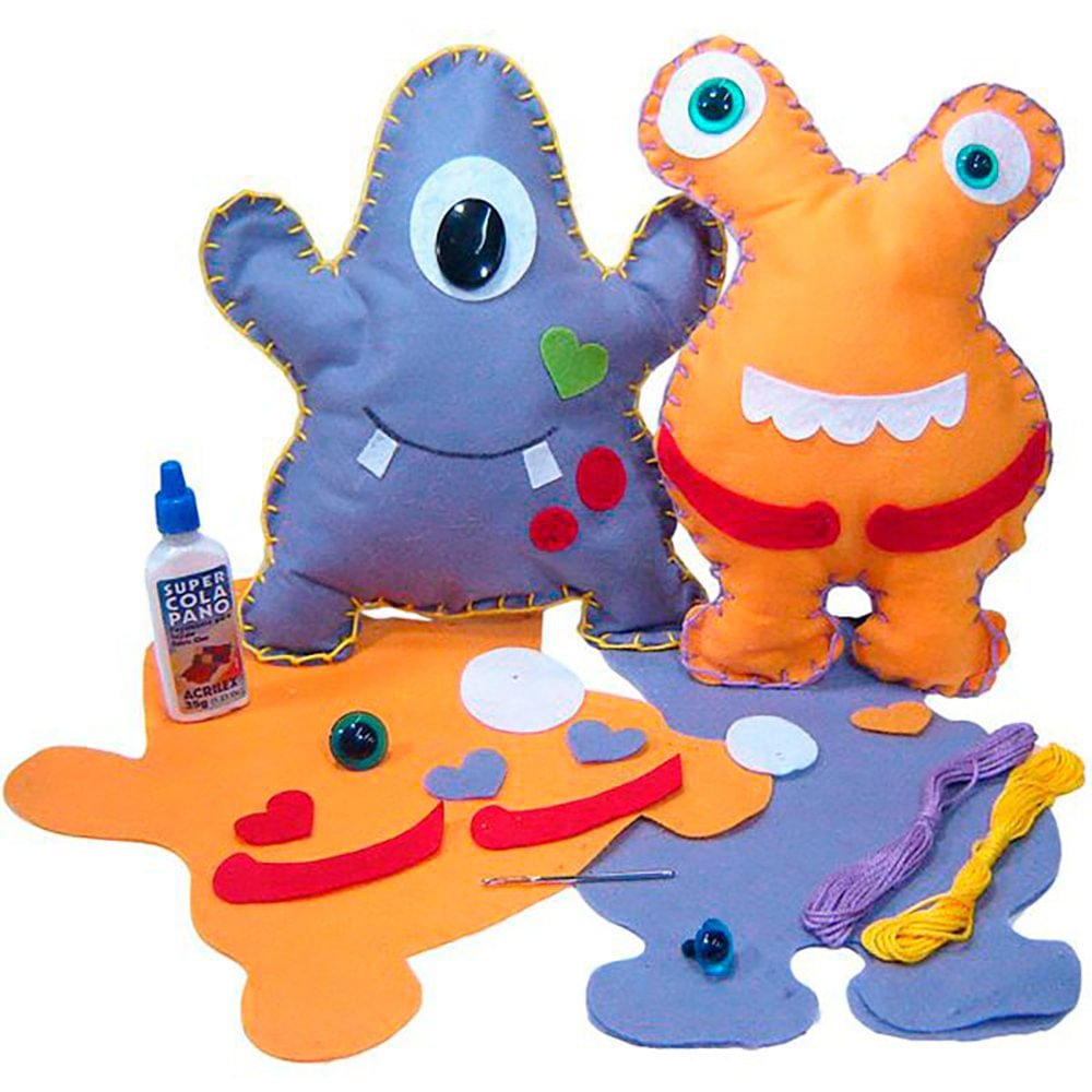 Kit em Feltro - Monstrinhos - Bolota e Zarolho - Kits for Kids