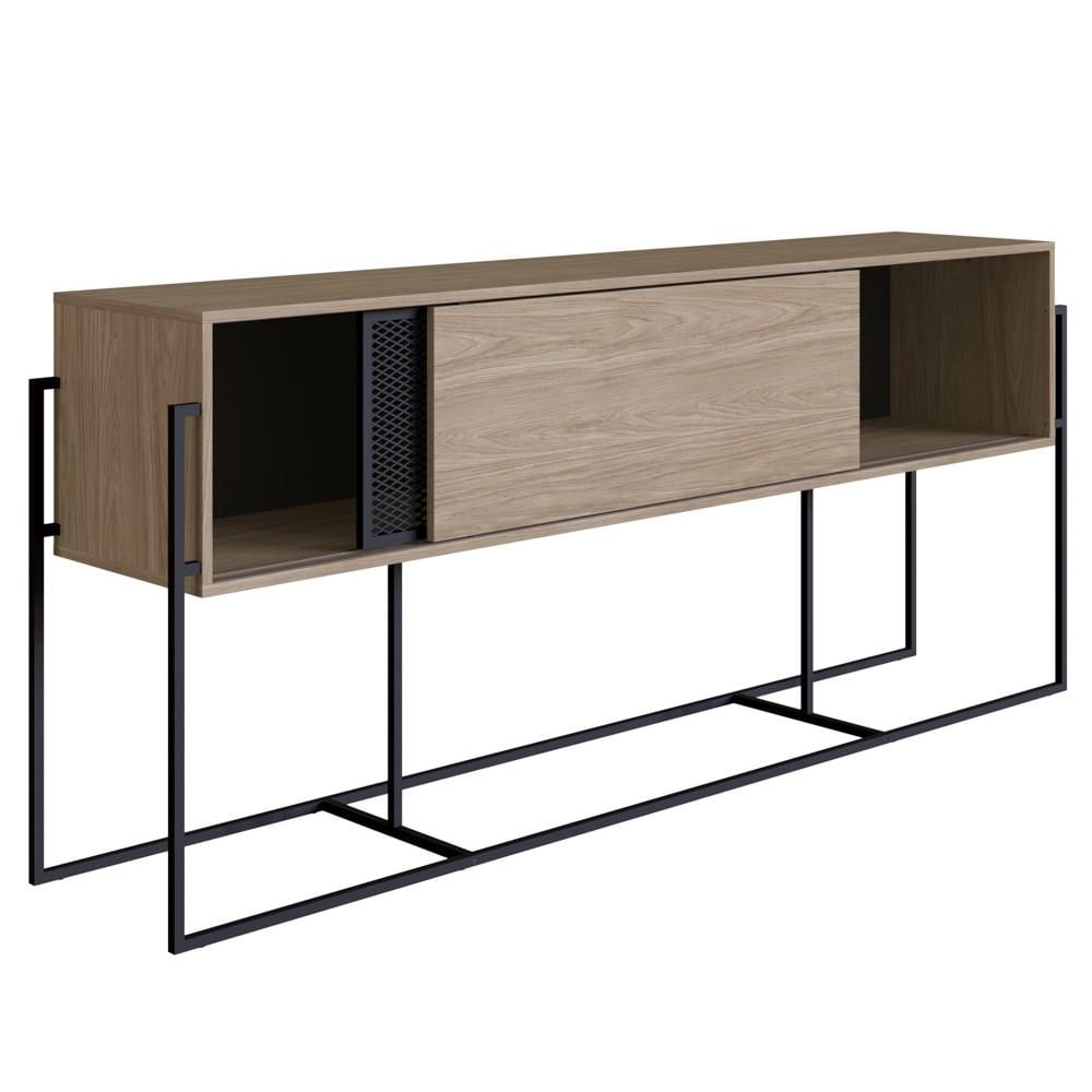 Balcão Aparador Buffet 2 Portas Pés Metálicos York Hanover/Preto - Artesano