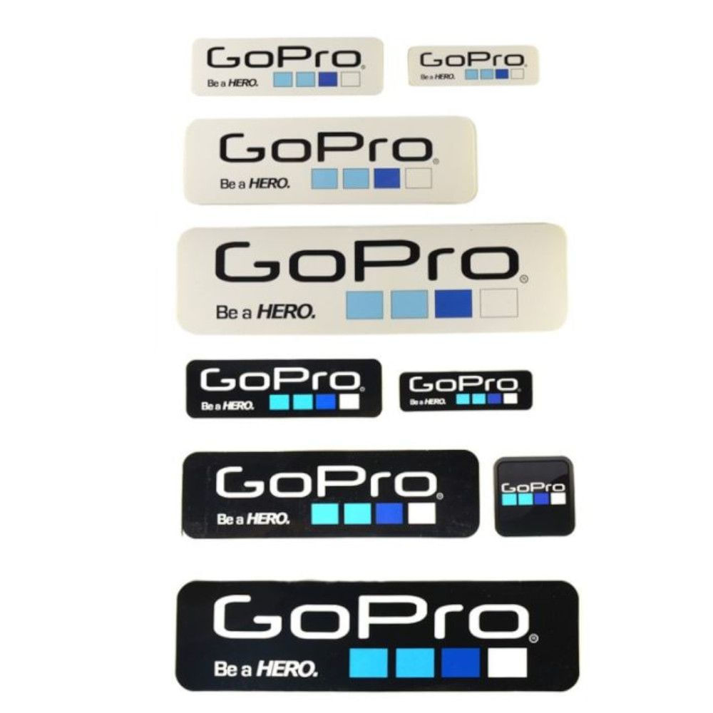 Cartela de Adesivos da GoPro 9pc - Preto e Branco
