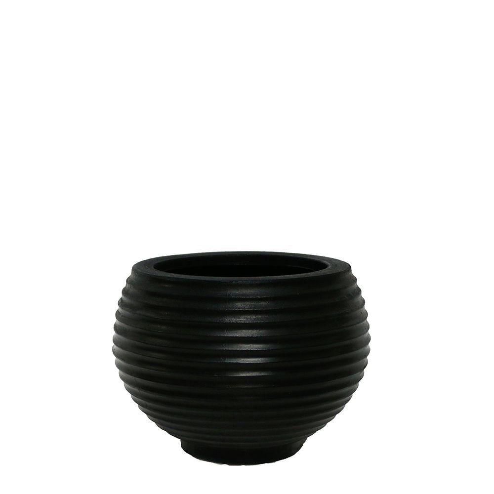 Vaso Bromélia Fosco 26x24cm Caixa Master Com 6 Unidades Preto Sólido