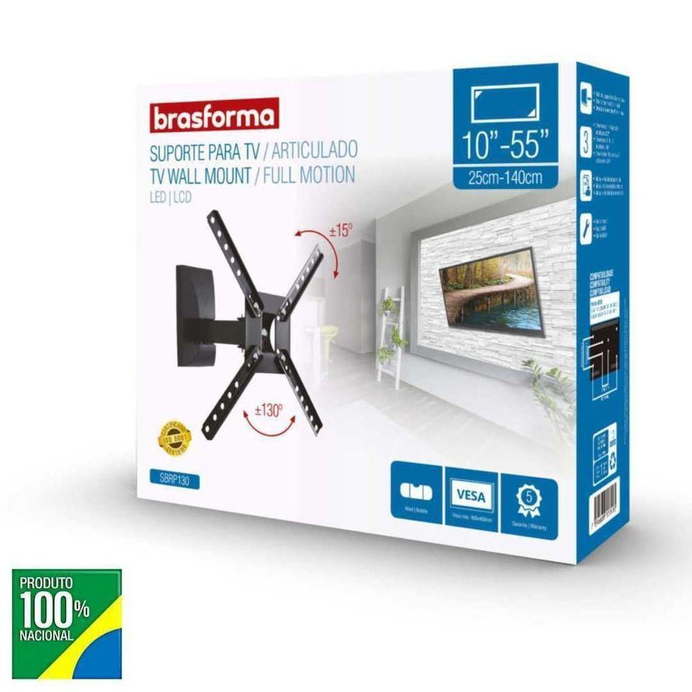 Suporte Brasforma Tv Articulado 10 A 55 Polegadas Sbrp130