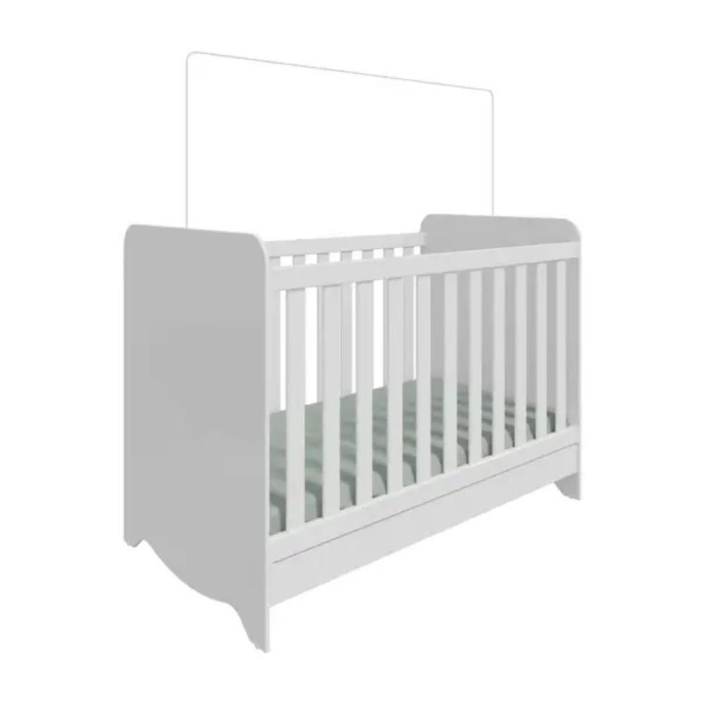 Berço Peroba Ben Americano Branco 3 Em 1 Mini Cama Infantil Branco