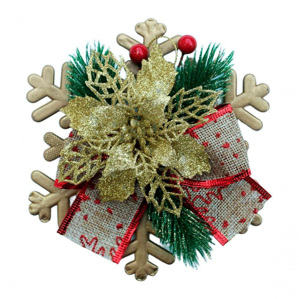 Enfeite Pendente Natalino Laço Arranjo Decoração Natal 15cm