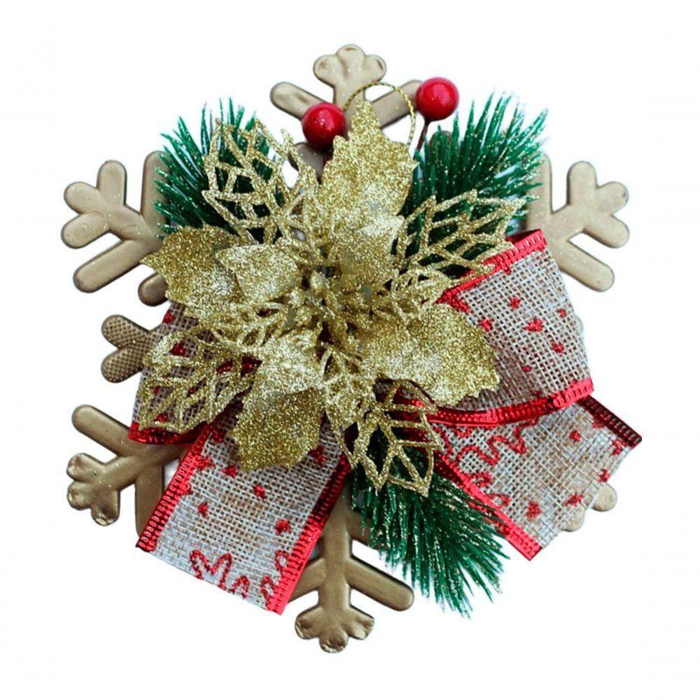 Enfeite Pendente Natalino Laço Arranjo Decoração Natal 15cm