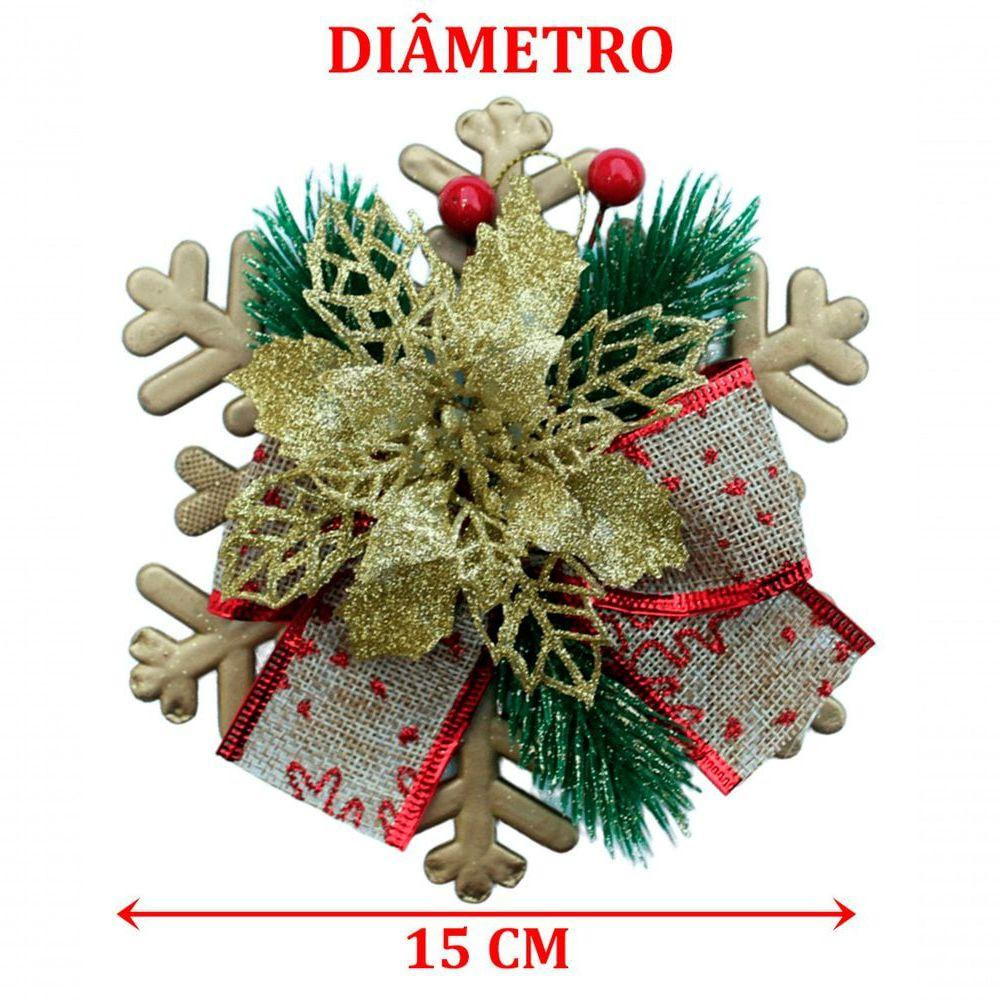 Enfeite Pendente Natalino Laço Arranjo Decoração Natal 15cm