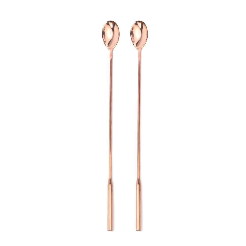 Conjunto 2 Colheres Bailarina Aço Inox Rose Gold