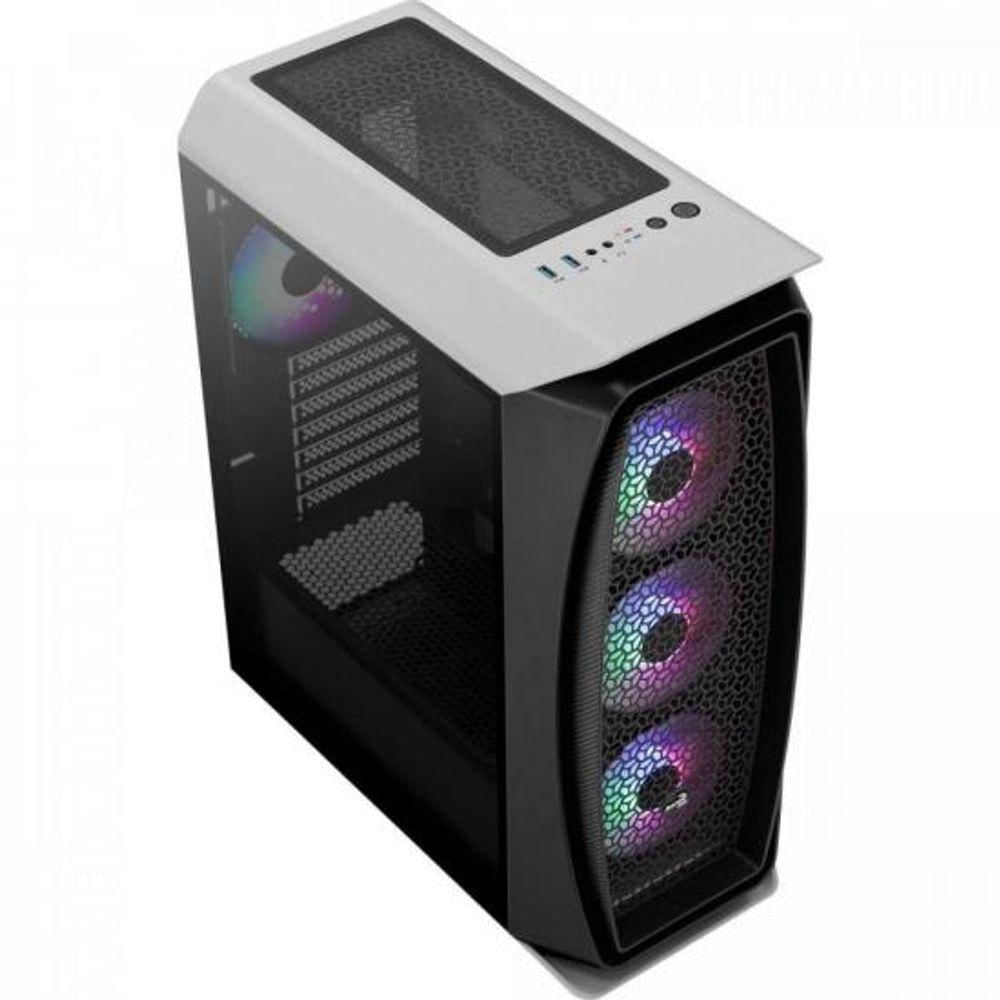 Gabinete Gamer Mid Tower Rgb Aero One Frost Branco Aerocool