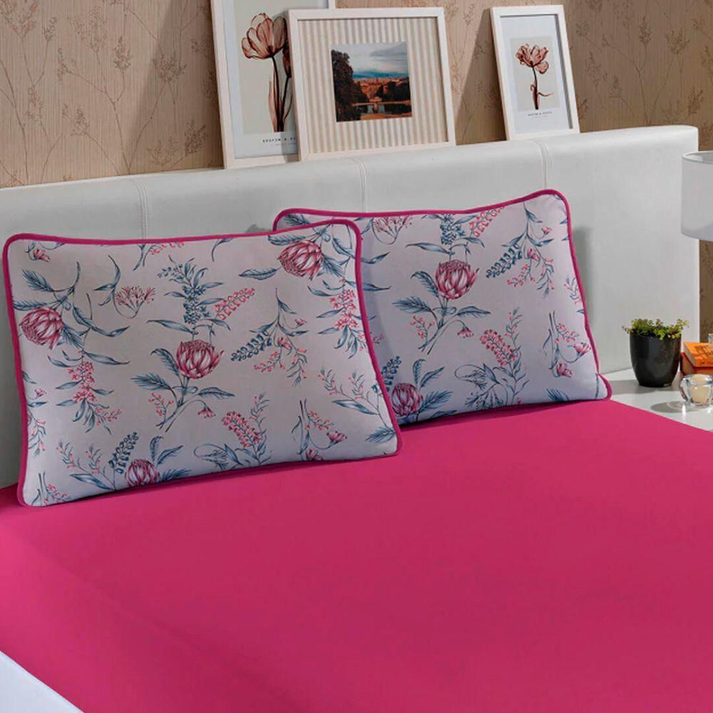 Jogo De Cama Queen 3 Peças Edromania Malha 100% Algodão