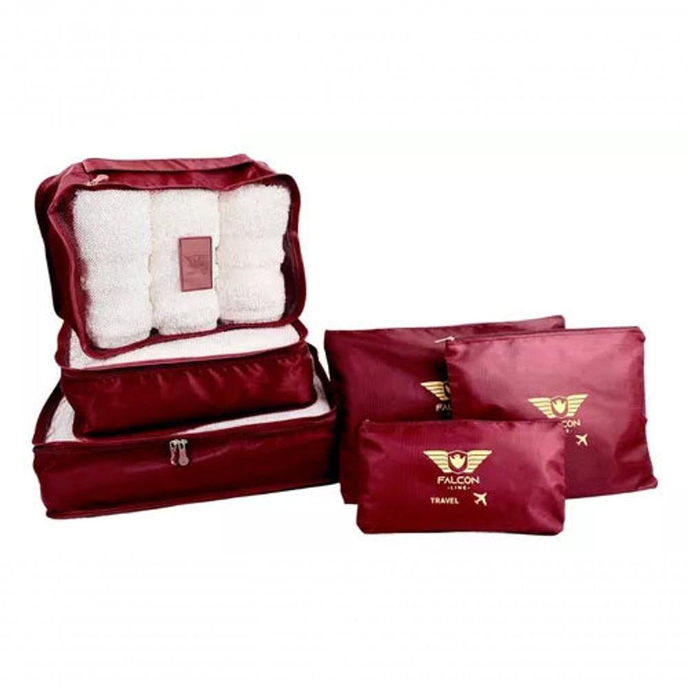 Organizador De Mala Bolsa Kit 6 Peças Bordo