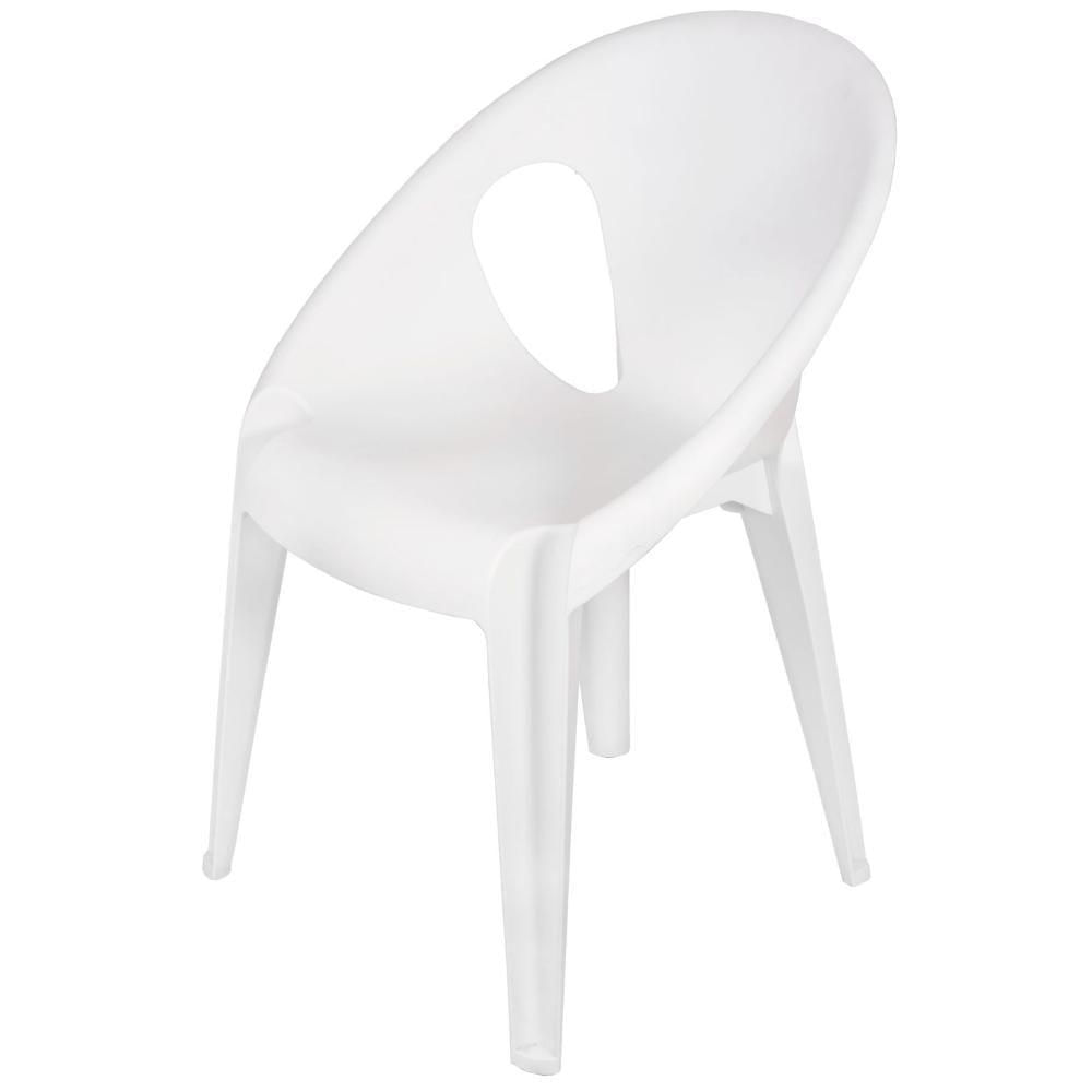 Cadeira Empilhavel Com Braço Drop Em Polipropileno Branco