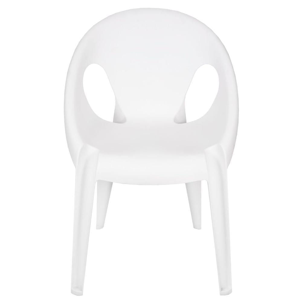 Cadeira Empilhavel Com Braço Drop Em Polipropileno Branco