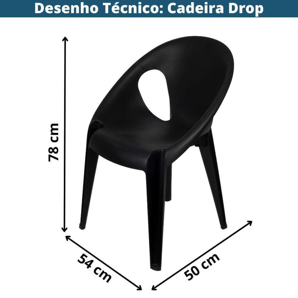 Cadeira Empilhavel Com Braço Drop Em Polipropileno Branco