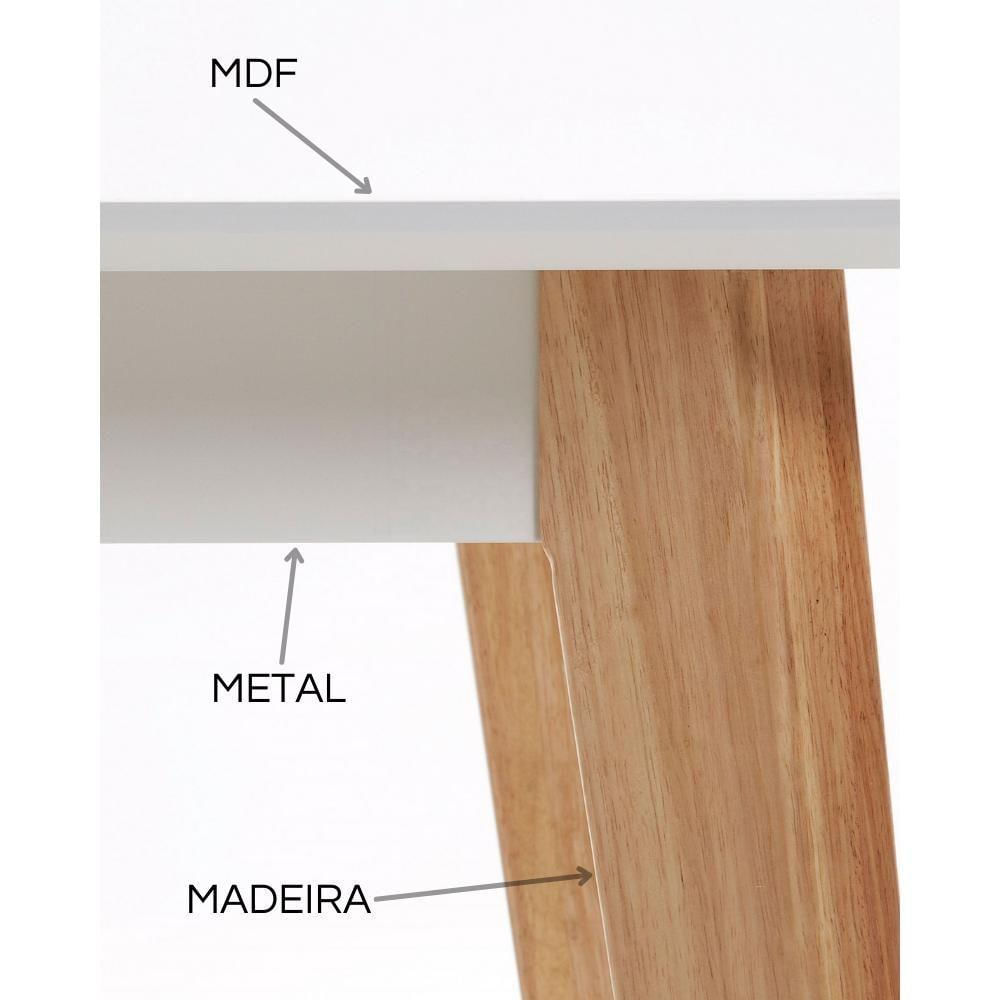 Mesa Retangular Em Mdf Eames Charles Eiffel - Branco Branco