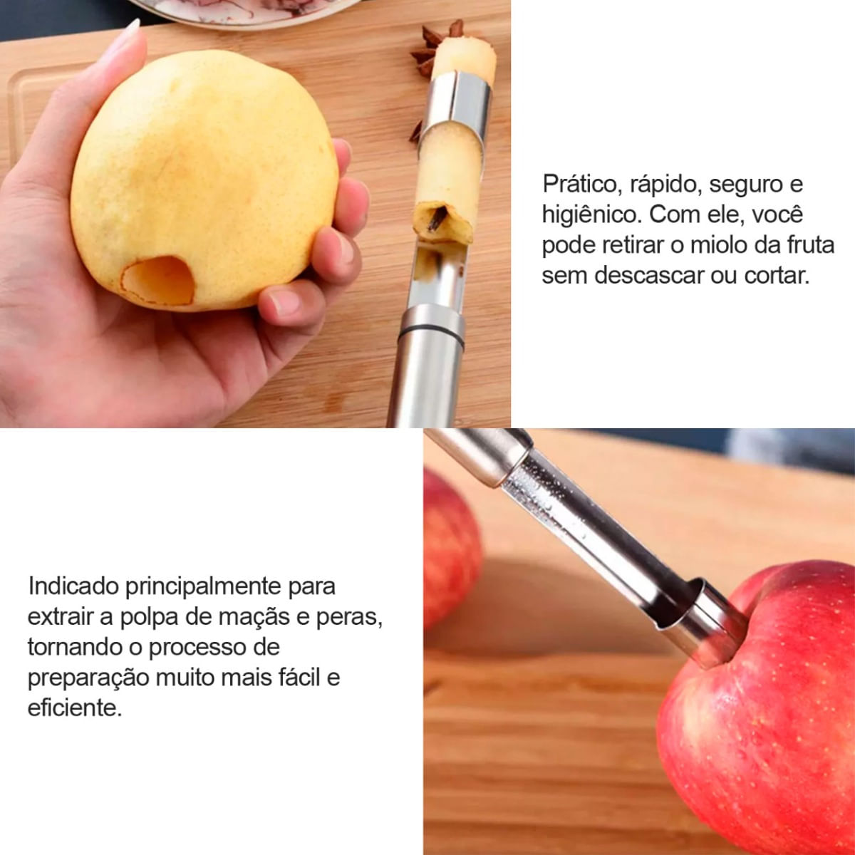 Extrator de Polpa Frutas Legumes Cabo Aço Inox