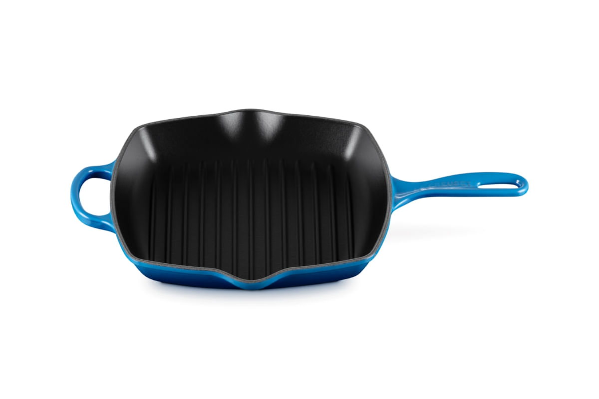 KIT LE CREUSET GRELHA QUADRADA 26CM E ESPÁTULA MULTIUSO AZURE BLUE