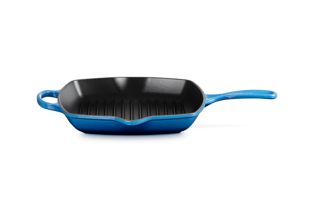 KIT LE CREUSET GRELHA QUADRADA 26CM E ESPÁTULA MULTIUSO AZURE BLUE