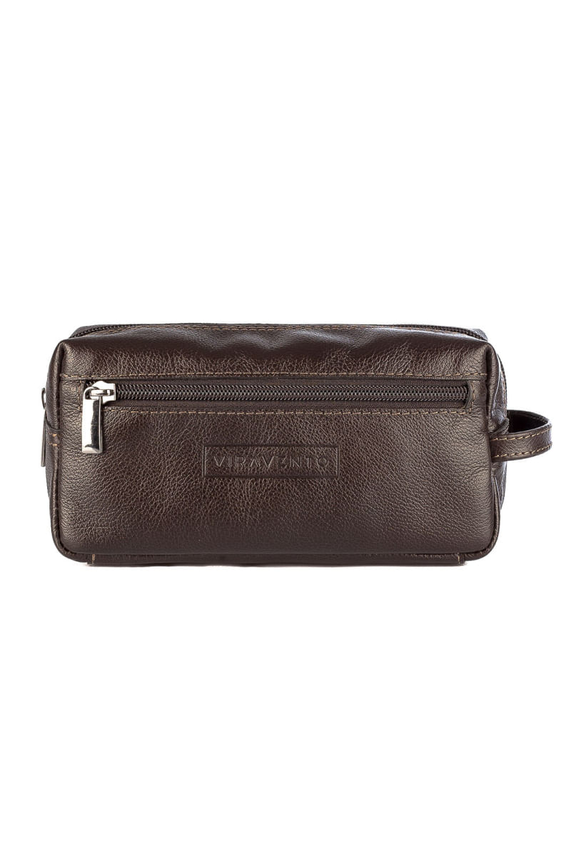 Necessaire masculina em couro Daily 10x20x8cm