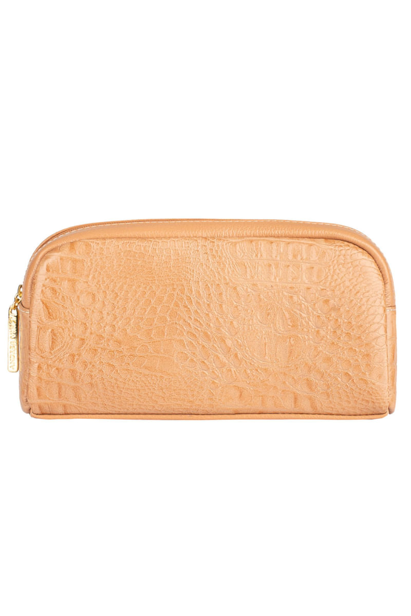 Necessaire de couro croco Adriana 12x23x6cm