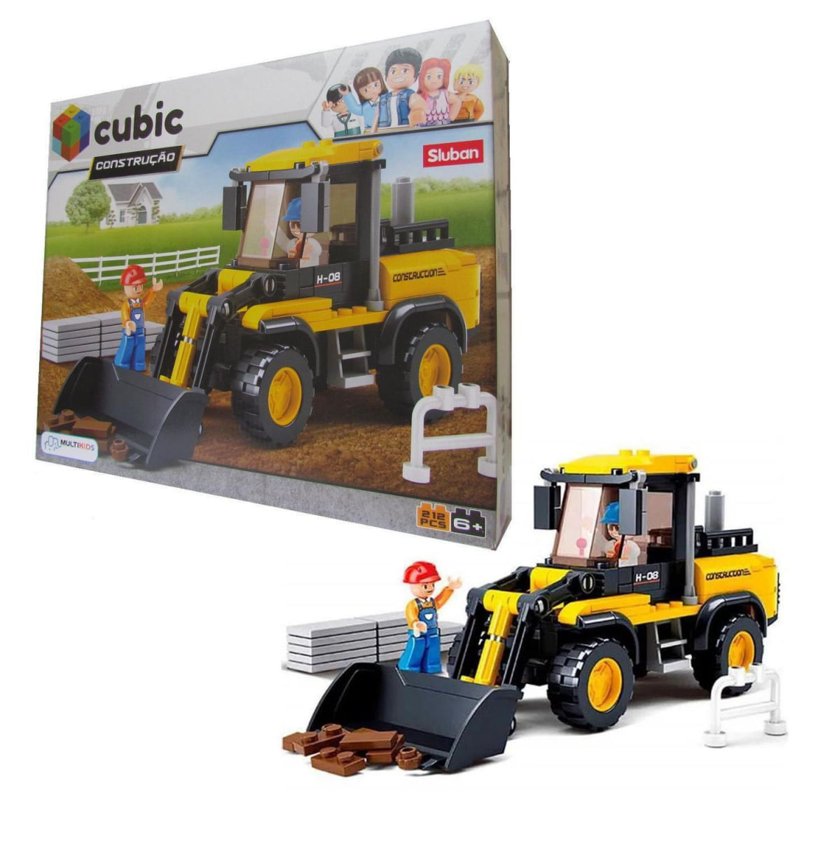 Bloco De Montar Town Construction Escavadeira - Multikids BR827