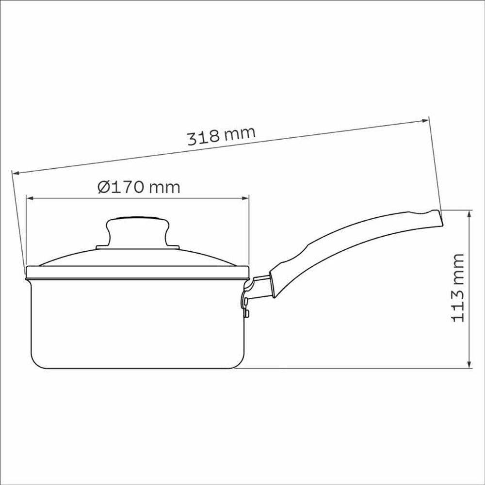 Panela Antiaderente Turim 16 Cm Starflon Max 1,4l Tramontina