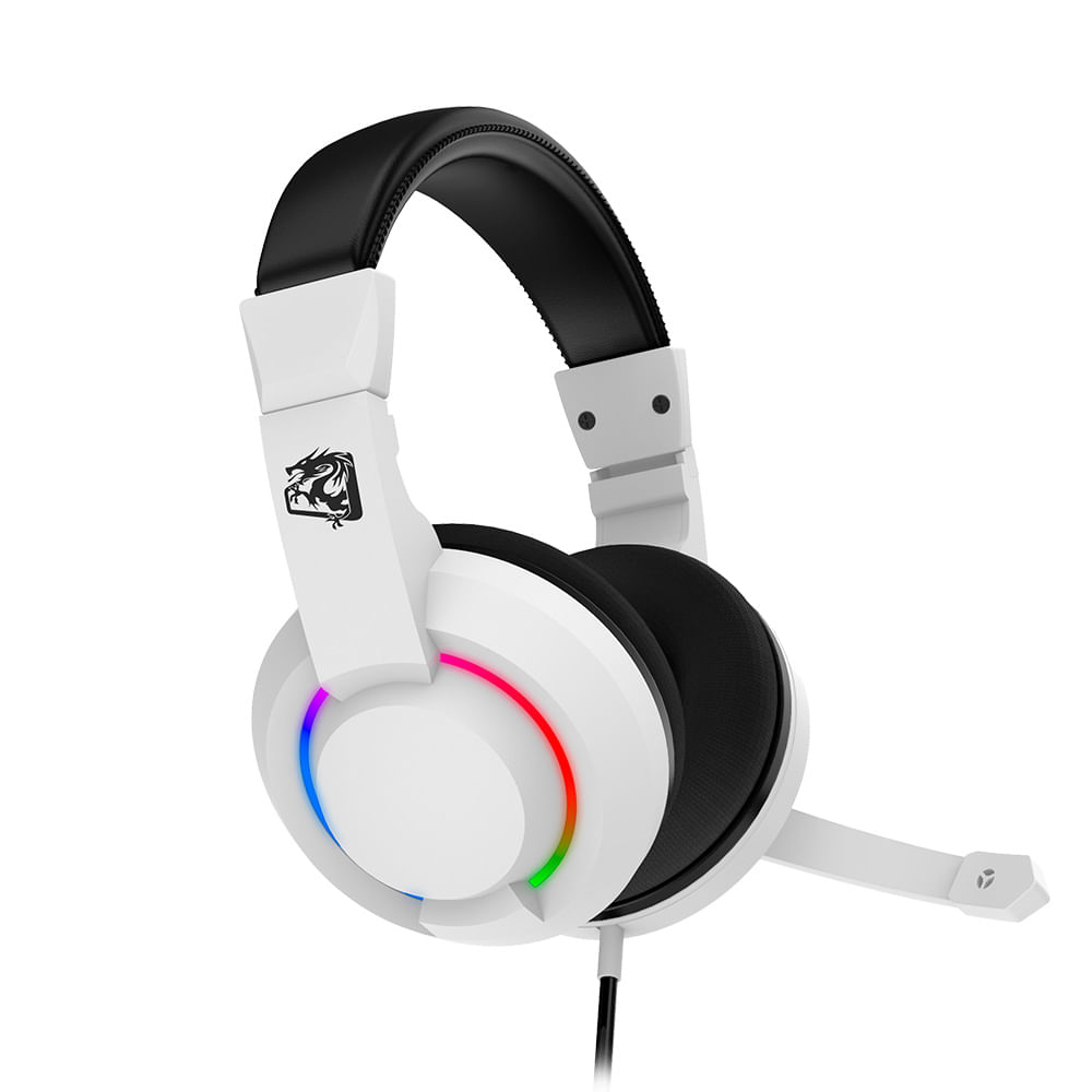 HGAL - Headset Gamer Alcor Multi Plataforma Branco Led Rainbow